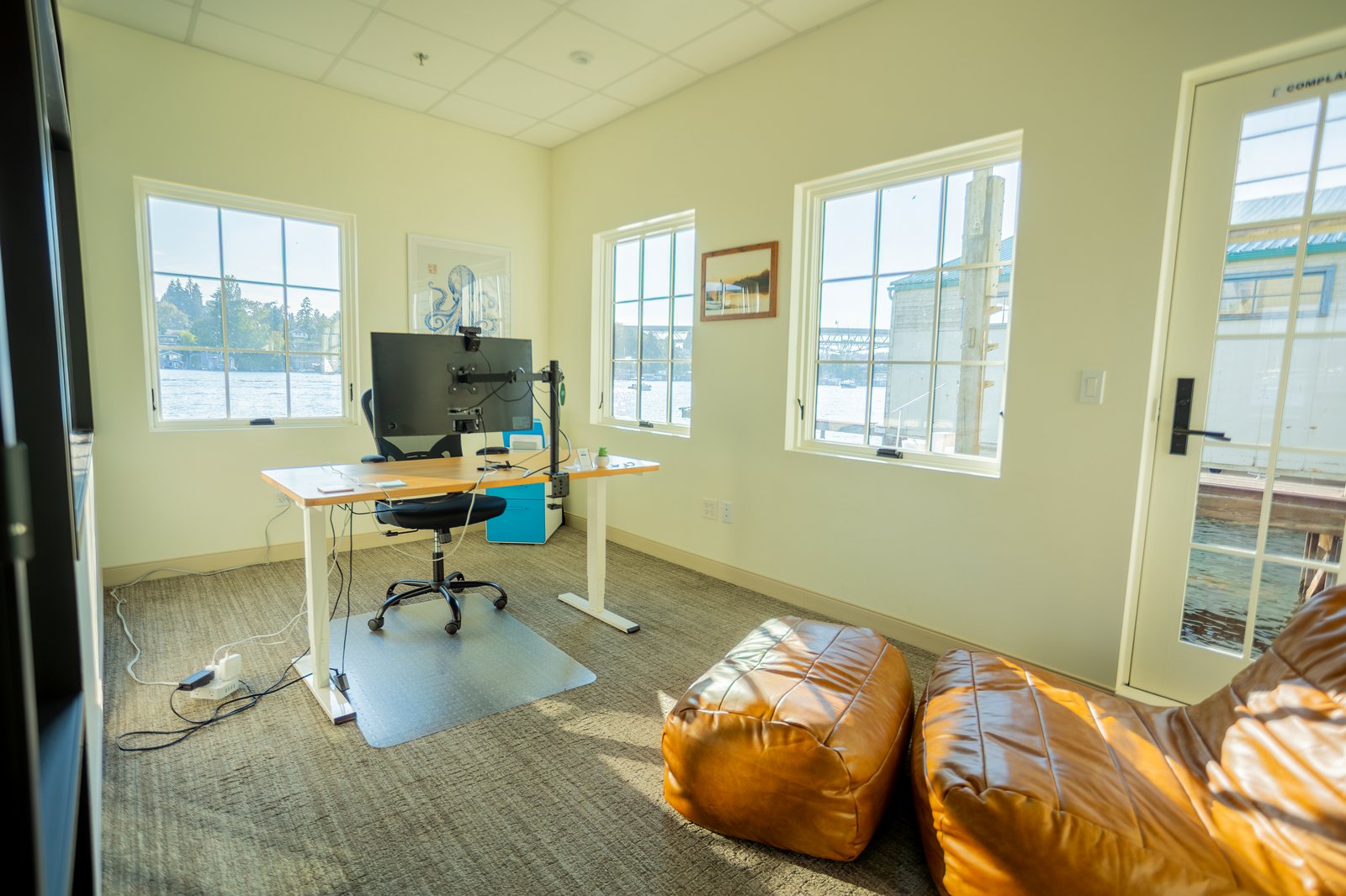 Private office with water views